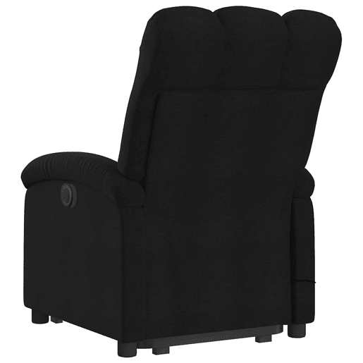 Poltrona elétrica elevatória massagens - Poltrona relax tecido preto