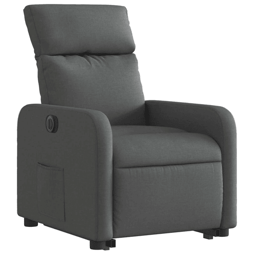 Poltrona reclinável - Poltrona relax elétrica tecido cinzento-escuro