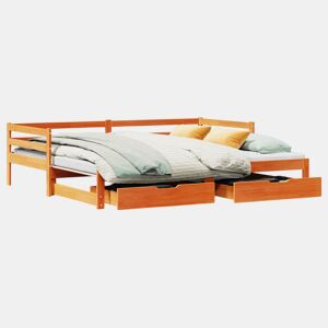 Sofá-cama, Sofá conversível com gavetão e gavetas 90x200 cm madeira de pinho