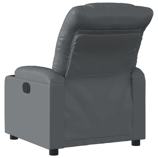 Poltrona reclinável - Poltrona relax couro artificial cinzento