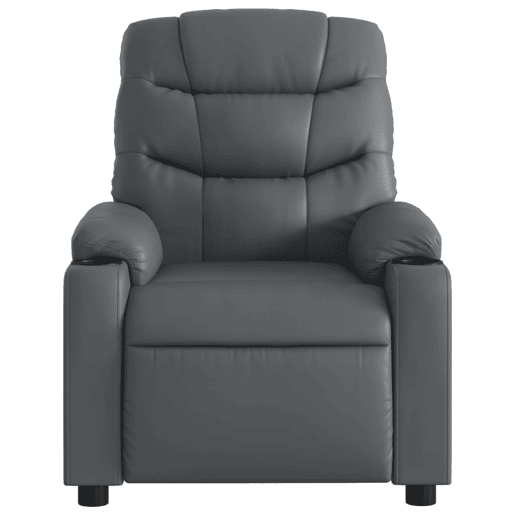 Poltrona reclinável - Poltrona relax couro artificial cinzento