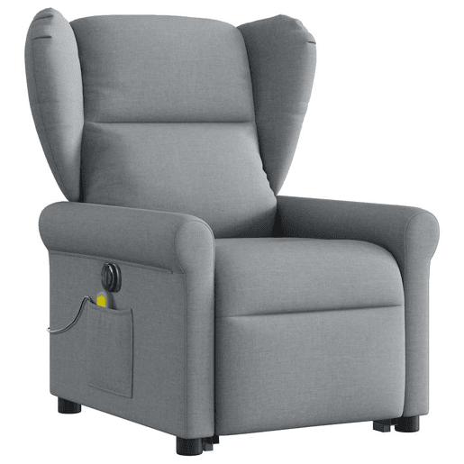 Poltrona elétrica reclinável massagens - Poltrona relax tecido cinzento-claro