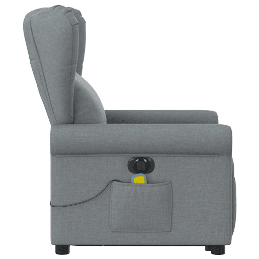 Poltrona elétrica reclinável massagens - Poltrona relax tecido cinzento-claro