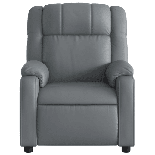 Poltrona reclinável - Poltrona relax couro artificial cinzento