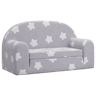 Sofá-cama infantil, Sofá para criança 2 lugares c estrelas pelúcia cinzento-claro