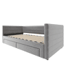 Sofá-cama 90x190 cm - Multifuncional, com arrumação, convertível em cama individualdupla - Cinza
