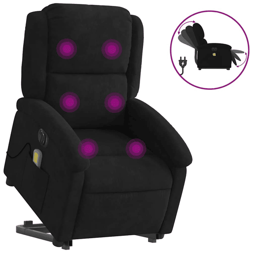 Poltrona massagens reclinável - Poltrona relax elétrica veludo preto
