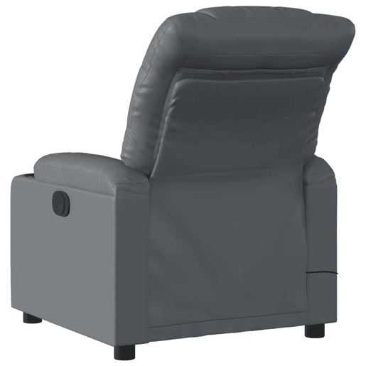 Poltrona de massagens reclinável - Poltrona relax couro artificial cinzento