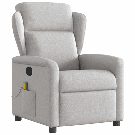 Cadeira de massagem reclinável - Poltrona relax tecido cinzento