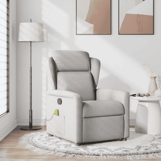 Cadeira de massagem reclinável - Poltrona relax tecido cinzento