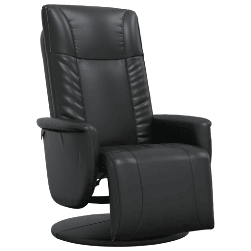 Cadeira reclinável - Poltrona relax com apoio de pés couro artificial preto Cadeira reclinável - Poltrona relax com apoio de pés couro artificial preto