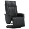 Cadeira reclinável - Poltrona relax com apoio de pés couro artificial preto