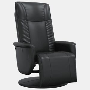 Cadeira reclinável - Poltrona relax com apoio de pés couro artificial preto