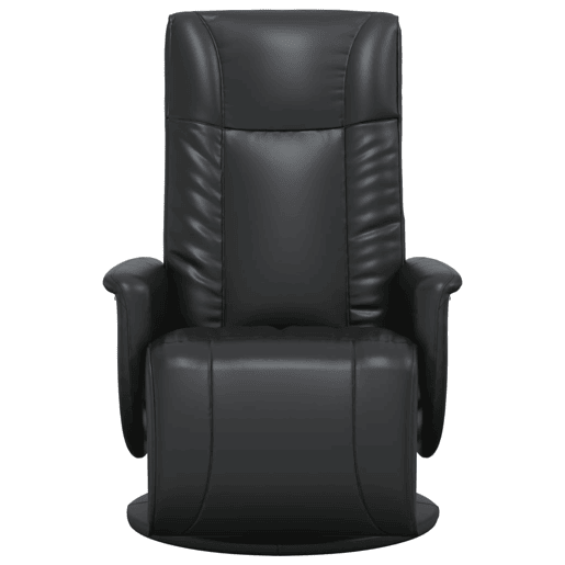 Cadeira reclinável - Poltrona relax com apoio de pés couro artificial preto Cadeira reclinável - Poltrona relax com apoio de pés couro artificial preto