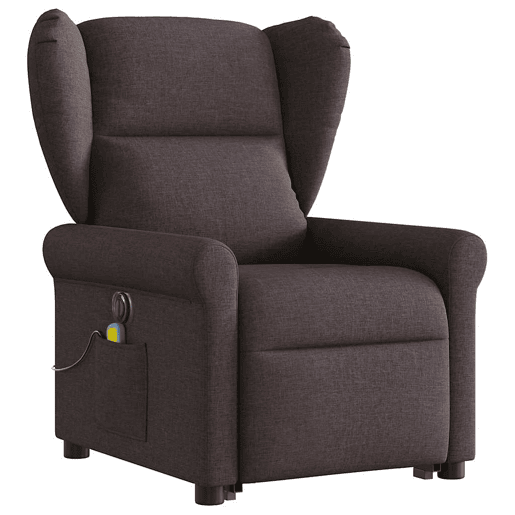 Poltrona elétrica massagens - Poltrona relax tecido castanho-escuro Poltrona elétrica massagens - Poltrona relax tecido castanho-escuro