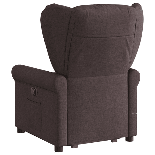 Poltrona elétrica massagens - Poltrona relax tecido castanho-escuro Poltrona elétrica massagens - Poltrona relax tecido castanho-escuro