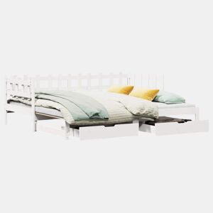 Sofá-cama, Sofá conversível com gavetão e gavetas sem colchão 90x190 cm branco