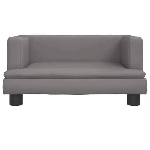 Sofá infantil, Sofá para criança 60x40x30 cm couro artificial cinzento Sofá infantil, Sofá para criança 60x40x30 cm couro artificial cinzento