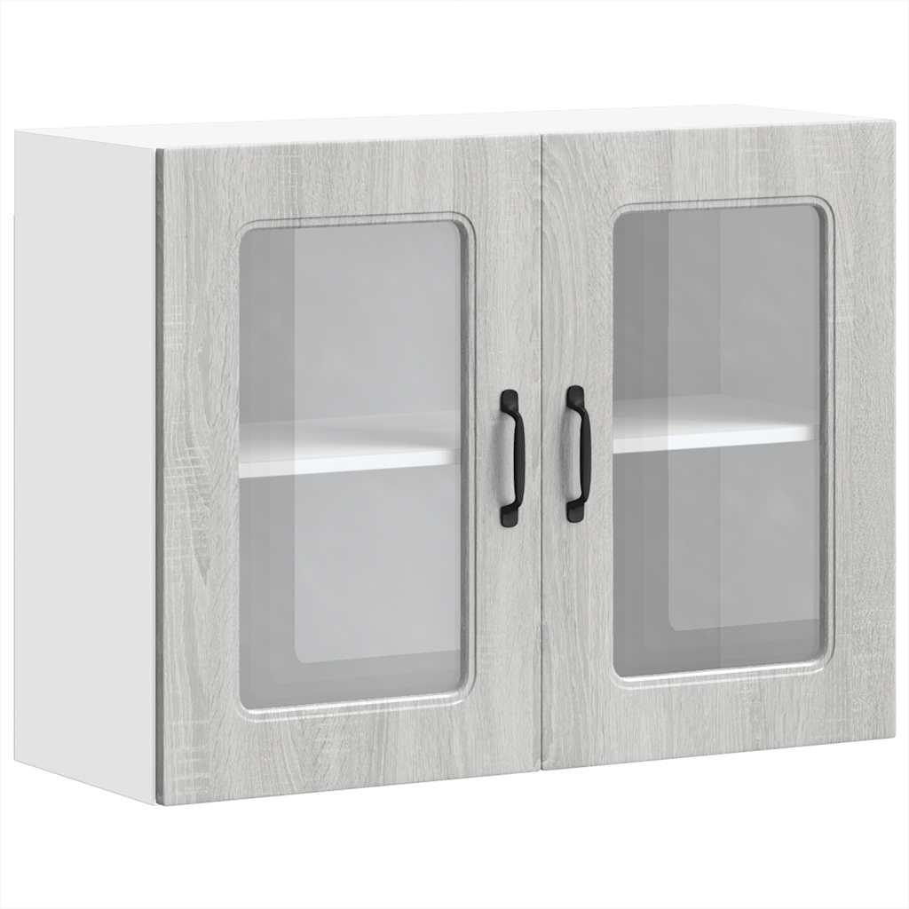 Armario de cocina de pared - Mueble cocina 80 Roble/ Gris