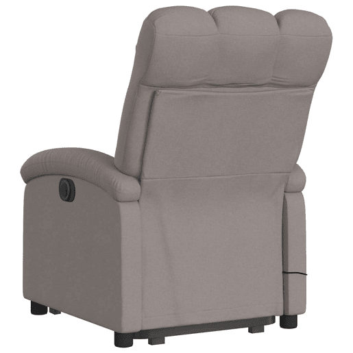 Poltrona elétrica elevatória massagens - Poltrona relax tecido cinza-acastanhado