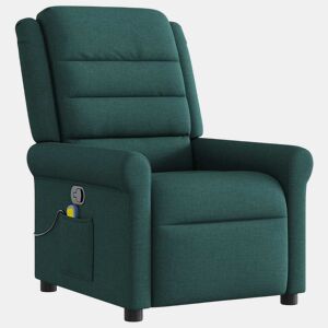 Poltrona de massagens reclinável - Poltrona relax tecido verde-escuro