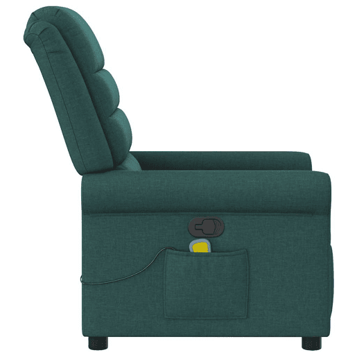 Poltrona de massagens reclinável - Poltrona relax tecido verde-escuro