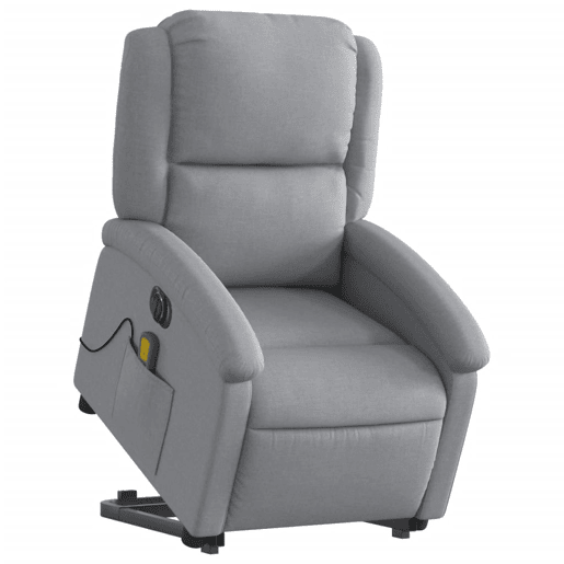 Poltrona elétrica reclinável massagens - Poltrona relax tecido cinzento-claro