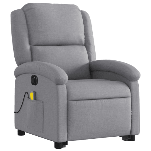 Poltrona elétrica reclinável massagens - Poltrona relax tecido cinzento-claro