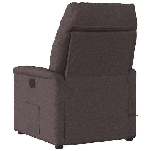 Poltrona de massagens reclinável - Poltrona relax tecido castanho-escuro