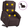 Poltrona elétrica massagens - Poltrona relax tecido castanho-escuro