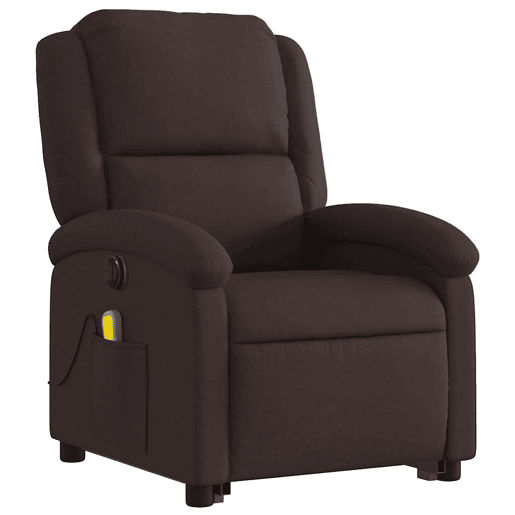 Poltrona elétrica massagens - Poltrona relax tecido castanho-escuro Poltrona elétrica massagens - Poltrona relax tecido castanho-escuro