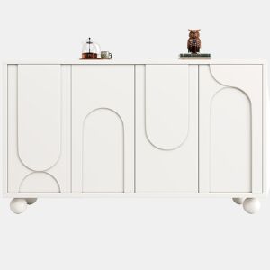 Aparador 120×35×71 cm - Prateleira ajustável, anti-capotamento, moderna - Branca