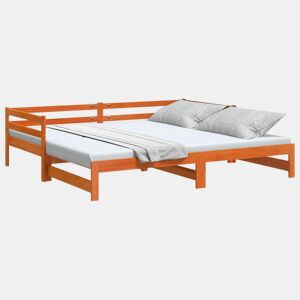 Sofá-cama, Sofá conversível com gavetão sem colchões 90x190 cm castanho-mel