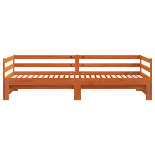 Sofá-cama, Sofá conversível com gavetão sem colchões 90x190 cm castanho-mel