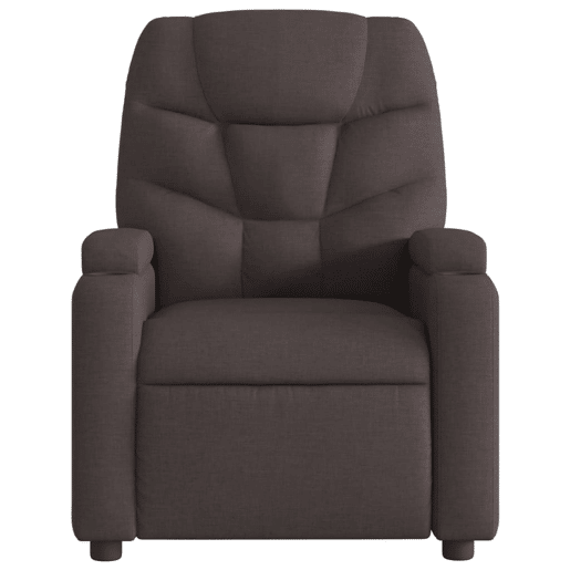 Poltrona de massagens reclinável - Poltrona relax tecido castanho-escuro