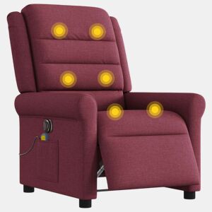 Poltrona reclinável de massagens - Poltrona relax elétrica tecido vermelho tinto