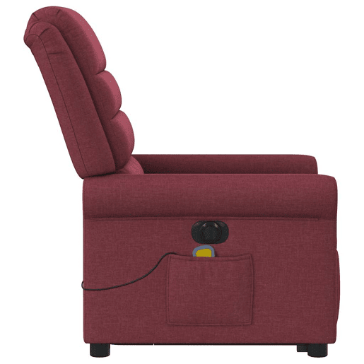 Poltrona reclinável de massagens - Poltrona relax elétrica tecido vermelho tinto