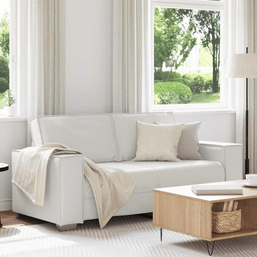 Sofá 3 lugares, Sofá fixo Branco 180 x 78 x 84 cm tecido