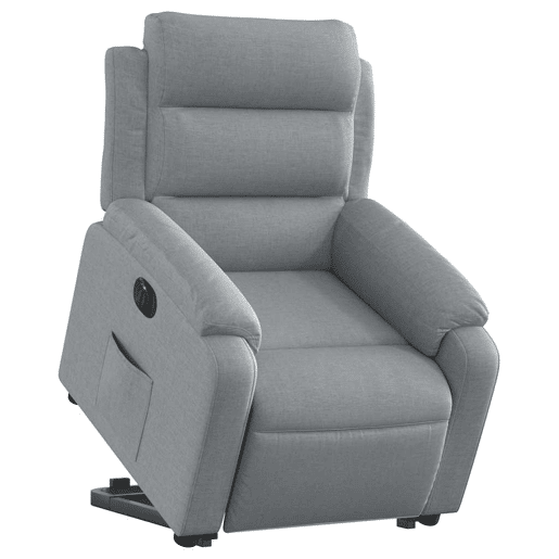 Poltrona reclinável - Poltrona relax elétrica tecido cinzento-claro