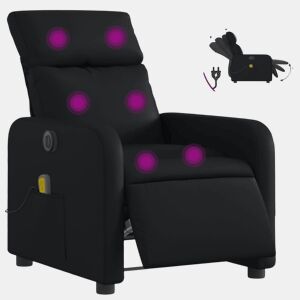 Poltrona massagens reclinável - Poltrona relax elétrica couro artificial preto