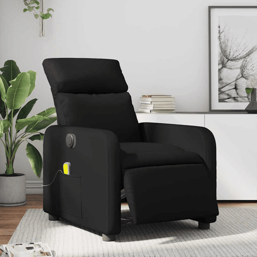 Poltrona massagens reclinável - Poltrona relax elétrica couro artificial preto