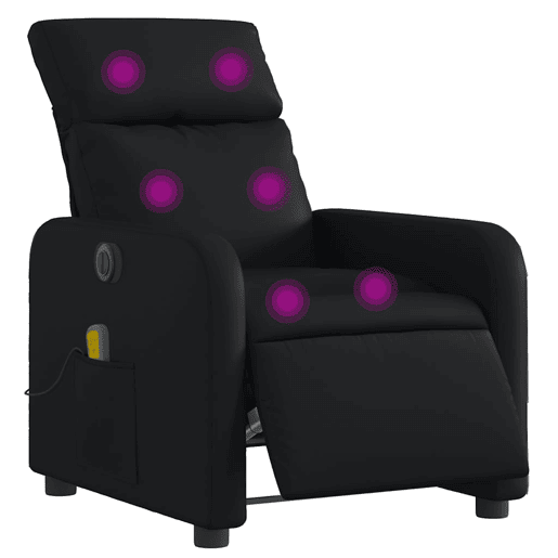 Poltrona massagens reclinável - Poltrona relax elétrica couro artificial preto