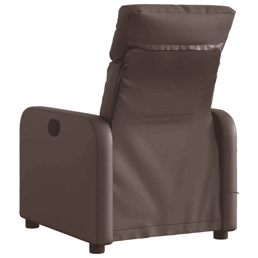 Poltrona massagens reclinável - Poltrona relax elétrica couro artif. castanho