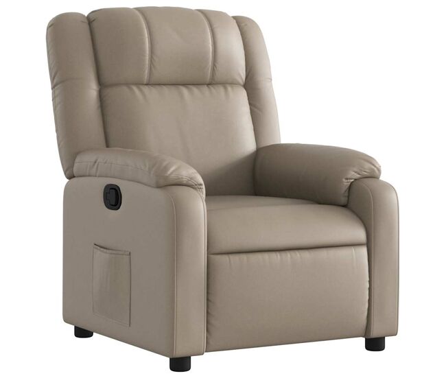 Sillón reclinable - sillón relax de cuero sintético color capuchino