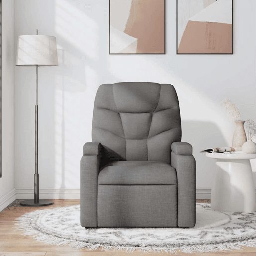 Poltrona de massagens reclinável - Poltrona relax tecido cinzento-escuro