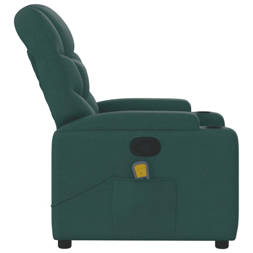 Poltrona de massagens reclinável - Poltrona relax tecido verde-escuro