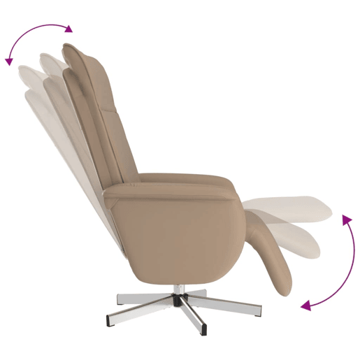 Cadeira reclinável - Poltrona relax com apoio de pés couro artificial cappuccino