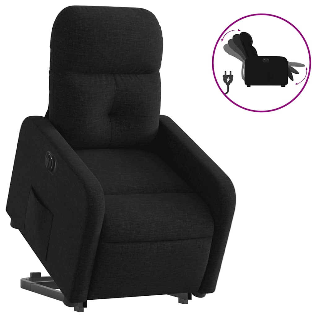Sillón eléctrico reclinable elevable - sillón relax de tela negro