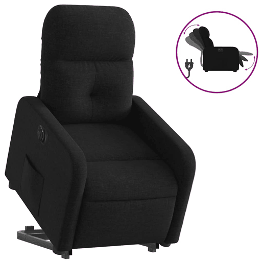 Poltrona reclinável - Poltrona relax elétrica tecido preto
