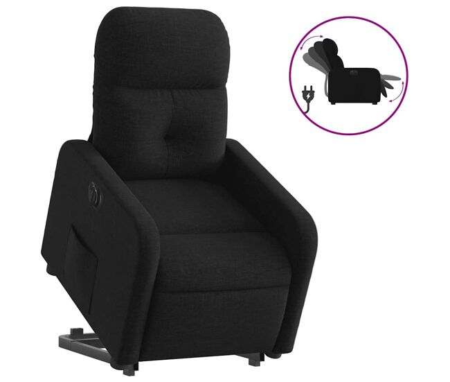 Sillón eléctrico reclinable elevable - sillón relax de tela negro
